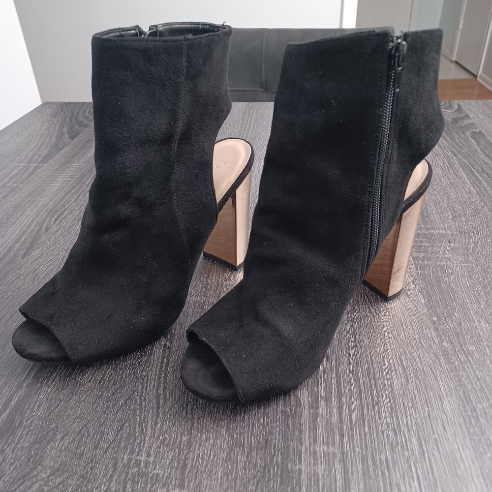 Black/RoseGold - Open Toe/ Open Heel W Sz 9 - Picture 2 of 5